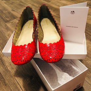 COACH | Carsin Patent Leather Flats | Vermillion